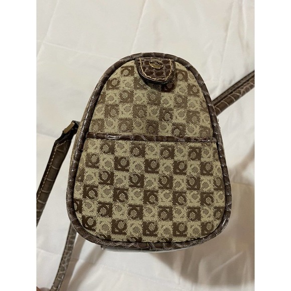 Liz Claiborne Monogram Brown Small Purse, Beige Lining Very G Cond - Picture 16 of 16